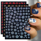 Sparkly Gold Bronzing Christmas 3D Snowflake Nail Stickers Colorful Sliver Glitter Xmas Elk Deer Socks Transfer Foil For Nails Snowflake Nail Art Stickers Decals Christmas Nail 3D Self Adhesive Nail Stickers for Acrylic Nails Snowflake Winter Slider Stevvex