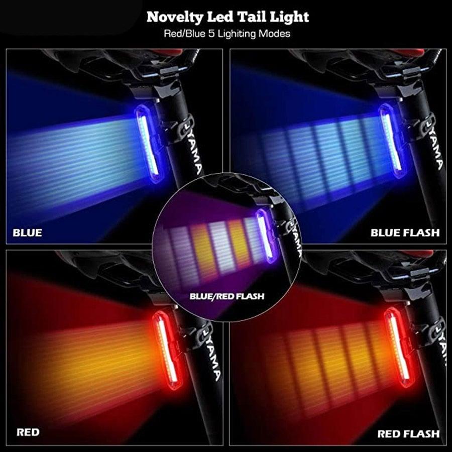 Bike Tail Light Ultra Bright USB Rechargeable LED Bicycle Rear Light 5 Light Mode Headlights High Visibility Bike Rear Light USB Rechargeable LED Bicycle Tail Light Waterproof Cycling Safety Flashlight With Multiple Modes Stevvex
