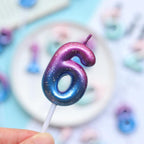 1pcs Starry Sky Candles Birthday Cake Decoration Gradient Party Cake Decor Candles Happy Birthday Number Candles for Cake Topper Decoration for Party Stevvex