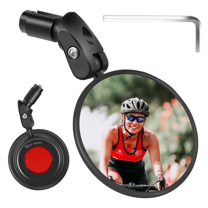 Bike Rear Mirrors Cycling Mobility Scooter Round Handlebar End Mirror Rotatable Adjustable Bicycle Mirror With Safety Rearview Mirror Convex Mirror With Adjustable Handlebar Installation Suitable For Mountain Road Bikes Stevvex