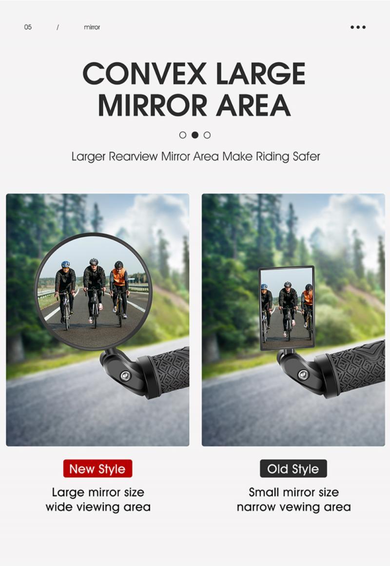 Bike Rear Mirrors Cycling Mobility Scooter Round Handlebar End Mirror Rotatable Adjustable Bicycle Mirror With Safety Rearview Mirror Convex Mirror With Adjustable Handlebar Installation Suitable For Mountain Road Bikes Stevvex