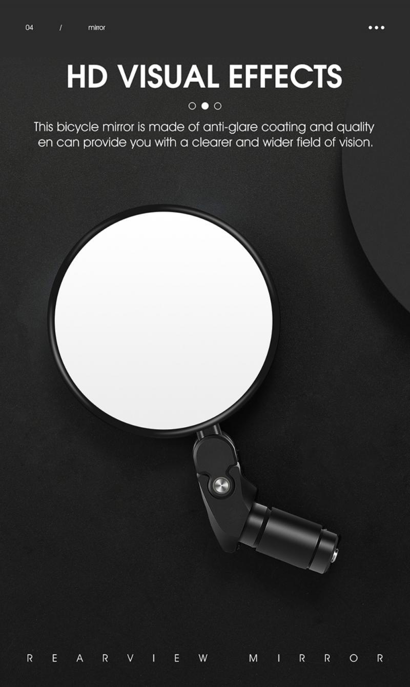 Bike Rear Mirrors Cycling Mobility Scooter Round Handlebar End Mirror Rotatable Adjustable Bicycle Mirror With Safety Rearview Mirror Convex Mirror With Adjustable Handlebar Installation Suitable For Mountain Road Bikes Stevvex