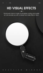 Bike Rear Mirrors Cycling Mobility Scooter Round Handlebar End Mirror Rotatable Adjustable Bicycle Mirror With Safety Rearview Mirror Convex Mirror With Adjustable Handlebar Installation Suitable For Mountain Road Bikes Stevvex