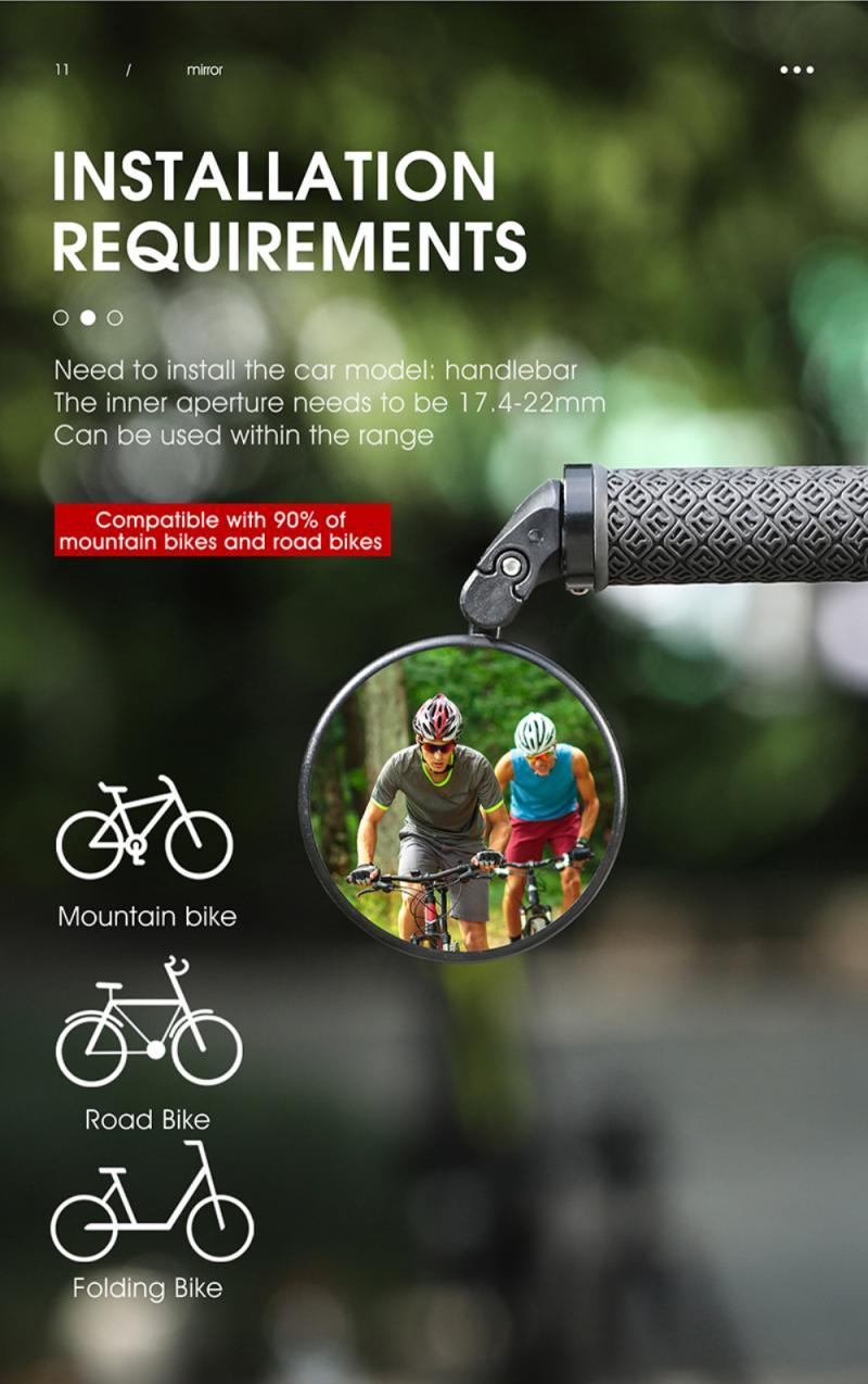 Bike Rear Mirrors Cycling Mobility Scooter Round Handlebar End Mirror Rotatable Adjustable Bicycle Mirror With Safety Rearview Mirror Convex Mirror With Adjustable Handlebar Installation Suitable For Mountain Road Bikes Stevvex