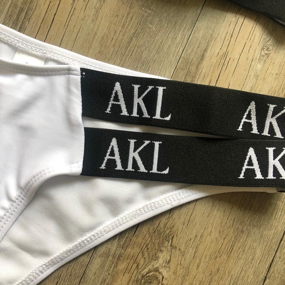 Luxury Women Bikini Set Letter Print Swimsuit Female Push Up Bandage Black Swimwear Women Bikini Set Swimming Bathing Suit Women Swimsuit Bikini Set Letter Print Swimwear Bathing Suit Stevvex