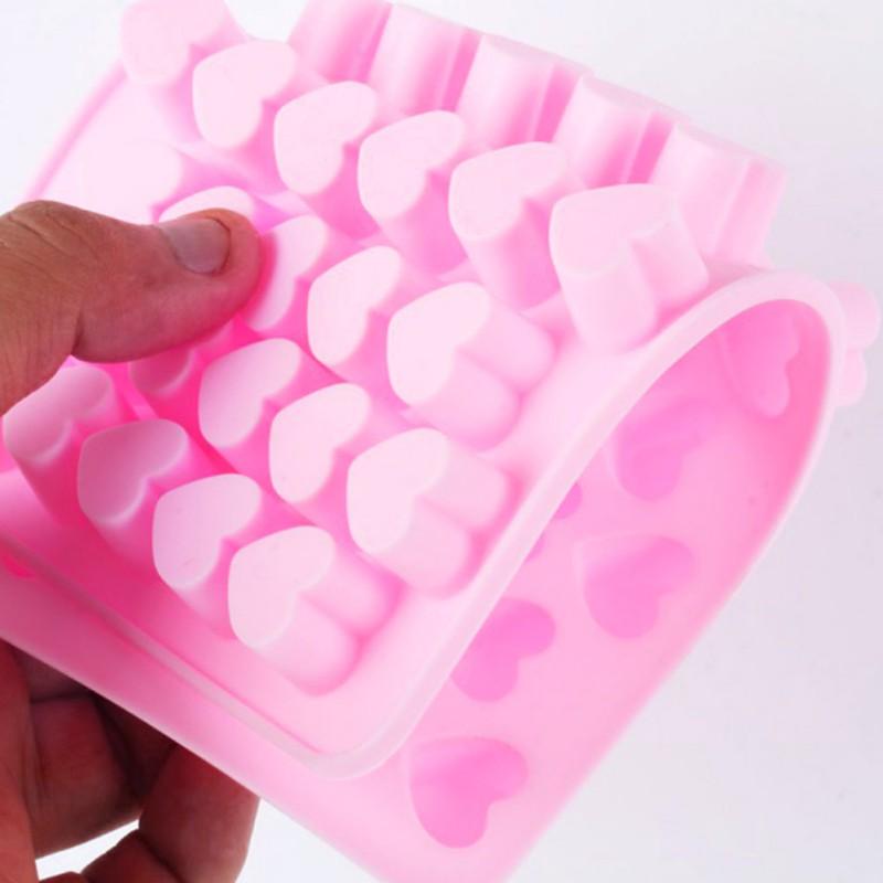 Mini Heart Mold Silicone Ice Chocolate Fondant Mould 3D Pastry Jelly Cookies Baking Cake Decoration Tools 5 Colors Silicone Mold Mini Heart Shape Silicone Ice Cube Molds Trays Chocolate Cute Pink Mold Stevvex