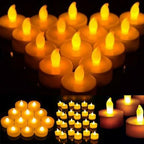 12Pcs New Battery Operated LED Tea Lights Candles  Realistic and Bright Flickering Bulb Battery Operated Flameless LED Tea Light for Seasonal and Festival Celebration Home Decoration Flameless  birthday Decorations Party Supplies Stevvex