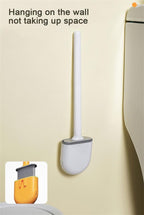 Wall-Mounted Silicone Toilet Brush Wash Toilet Accessories With Holder Soft Bristles Brushes Set Bathroom Cleaning Tool Toilet Brush Set Silicone Toilet Brush With Holder Wall Mounted With Toilet Bowl Brush And Holder Bendable Brush Head Holder Stevvex