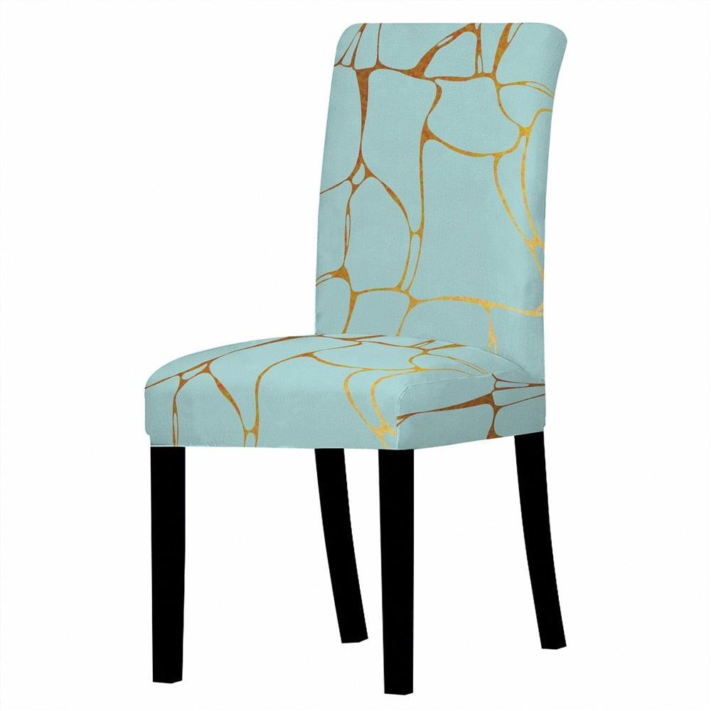 Marble Stretch Chair Cover For Dining Room Anti-Dirty Elastic Seat Cover Removable Slipcover For Banquet Wedding Party Glitter Crackle Chair Covers for Dining Room/Kitchen/Hotel/Ceremony, White Marble Soft Stretch Chair Protectors Removable Washable Slipc Stevvex