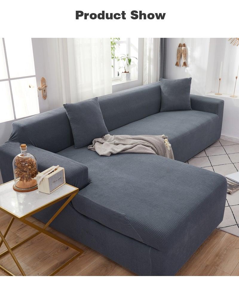 Elegant Elastic Sofa Covers Set for Living Room Chaise Lounge L Shape Corner Stretch Couch Armchair Slipcover Furniture Protector Shaped Sofa Cover Sectional Couch Cover for Living Room Fabric Chaise Lounge Slipcover Stevvex