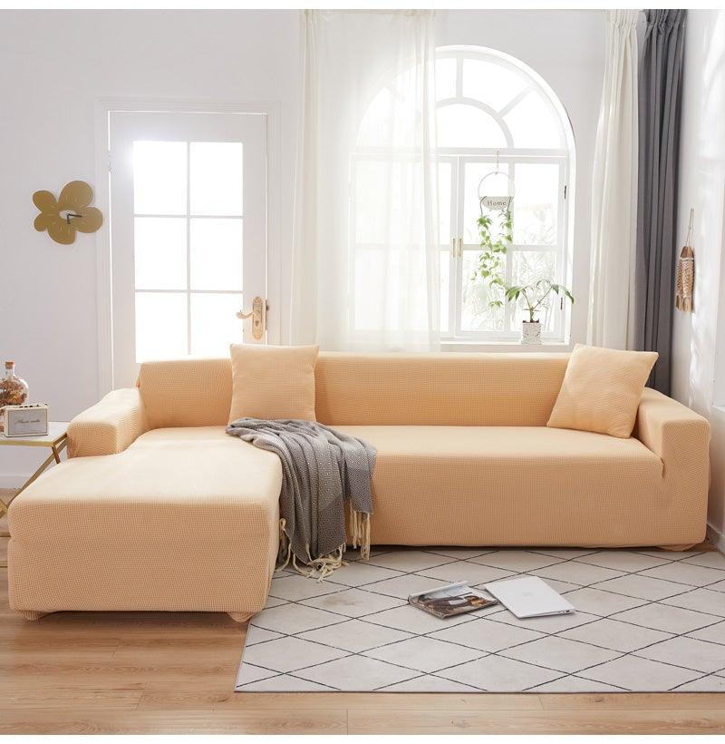 Elegant Elastic Sofa Covers Set for Living Room Chaise Lounge L Shape Corner Stretch Couch Armchair Slipcover Furniture Protector Shaped Sofa Cover Sectional Couch Cover for Living Room Fabric Chaise Lounge Slipcover Stevvex