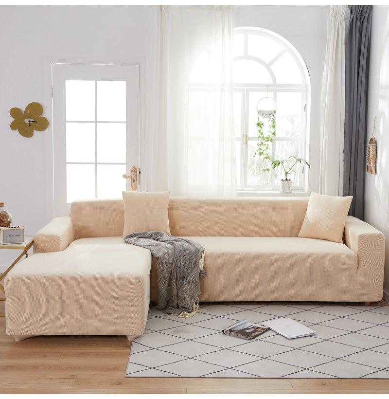 Elegant Elastic Sofa Covers Set for Living Room Chaise Lounge L Shape Corner Stretch Couch Armchair Slipcover Furniture Protector Shaped Sofa Cover Sectional Couch Cover for Living Room Fabric Chaise Lounge Slipcover Stevvex