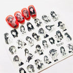 3D Nail Art Stickers Decal Template Nail Tool Decorations Nail Slider  Metallic Nail Art Stickers Set Love Metal Nail Studs Decals for Women Nail Decorations Accessories Metal Curve Stripe Lines Design Letter Nail Sticker Decoration Stevvex