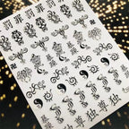 3D Nail Art Stickers Decal Template Nail Tool Decorations Nail Slider  Metallic Nail Art Stickers Set Love Metal Nail Studs Decals for Women Nail Decorations Accessories Metal Curve Stripe Lines Design Letter Nail Sticker Decoration Stevvex