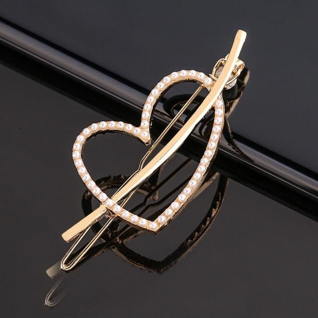 Fashion Pearl Hair Clip Women Girls Elegant Design Triangular Star Round Hairpin Barrette Hair Pins Ponytail Gorgeous Hair Accessories For Women Stevvex