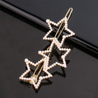 Fashion Pearl Hair Clip Women Girls Elegant Design Triangular Star Round Hairpin Barrette Hair Pins Ponytail Gorgeous Hair Accessories For Women Stevvex