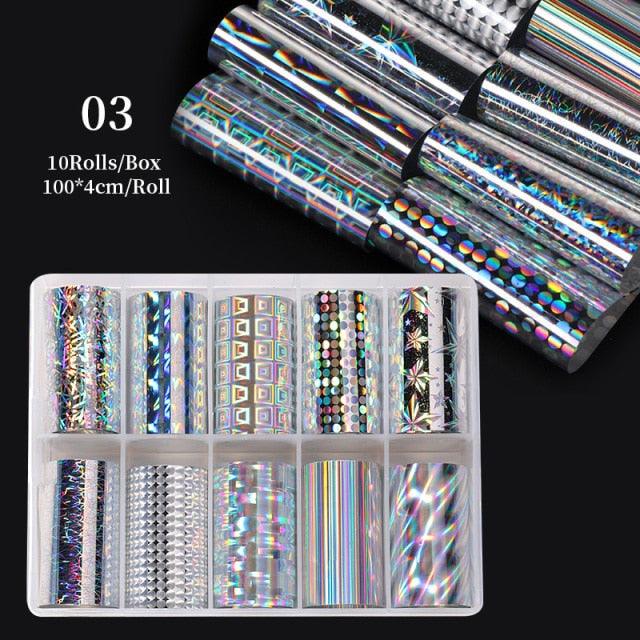 Nail Foils Marble Flower Series Iridescent Nail Art Transfer Sticker Paper Slider Nail Water Decal Design Manicures Decorations  Art Manicures Decoration New Gold Nail Transfer Foils for Nail Arts Nails Supply Holographic Effect Nail Art Foil Stickers Hol Stevvex