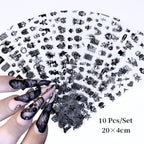 Nail Foils Marble Flower Series Iridescent Nail Art Transfer Sticker Paper Slider Nail Water Decal Design Manicures Decorations  Art Manicures Decoration New Gold Nail Transfer Foils for Nail Arts Nails Supply Holographic Effect Nail Art Foil Stickers Hol Stevvex