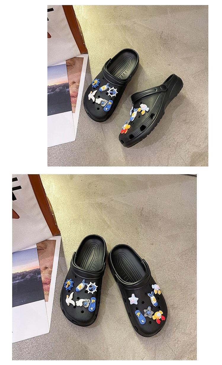 Gray Cute Summer Sandals Women Beach Sandals Non Slip Comfortable Lightweight Outdoor Sandals Woman Light Weight Quick Drying Slip-On Garden Clog Shoes Rubber Slipper Stevvex