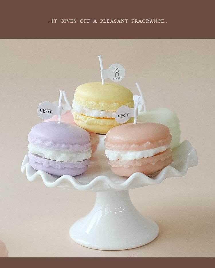 Handmade Lovely Macaron Candle Macaron Candles Scented Candle Cute Handmade Aromatherapy Candles Gifts For Women Home Decor Candle Scented Candles Aromatherapy Wedding Home Decoration Scented Candles INS Shooting Props Stevvex