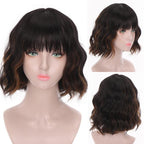 Synthetic Wigs For Women Daily Cosplay Long Water Wave  Lolita Wig With Bangs Cold Brown Heat Resistant Hair Bob Wigs For Black Women Cosplay Wigs For Women Gifts for Girlfriends Stevvex