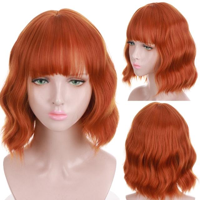 Synthetic Wigs For Women Daily Cosplay Long Water Wave  Lolita Wig With Bangs Cold Brown Heat Resistant Hair Bob Wigs For Black Women Cosplay Wigs For Women Gifts for Girlfriends Stevvex