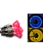 2PCS Bicycle Valve Lights Wheel Spokes Tire LED Light Tire Valve Caps Cycling Lantern Lamp Bike Accessory LED Bike Wheel Light Tire Valve Cap Neon Lamp Shockproof For Front And Rear Wheel Flashing Lamp Glow In The Dark Cool Accessories Stevvex