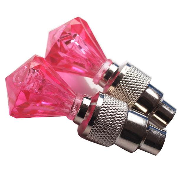 2PCS Bicycle Valve Lights Wheel Spokes Tire LED Light Tire Valve Caps Cycling Lantern Lamp Bike Accessory LED Bike Wheel Light Tire Valve Cap Neon Lamp Shockproof For Front And Rear Wheel Flashing Lamp Glow In The Dark Cool Accessories Stevvex
