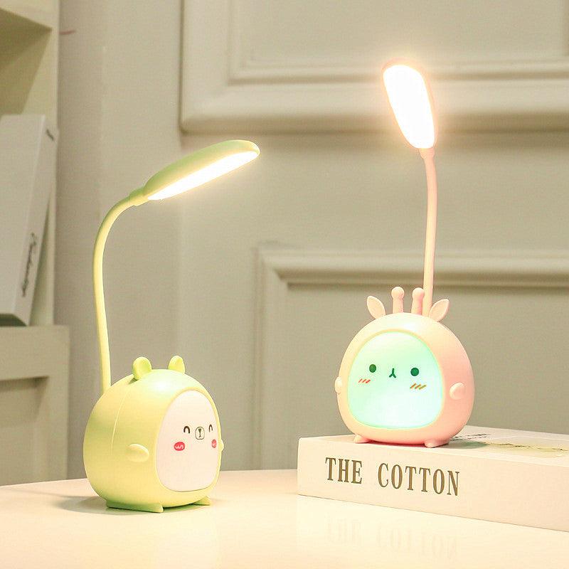 Cartoon Desk Lamp Eye Protection Energy-saving Reading Lamp USB Charging Sleeping Night Light LED Table Lamp for Kids Cute Study Lamps for Bedroom Décor Stevvex