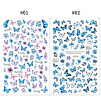Blue Butterfly 3D Nail Stickers Flowers Leaves Self Adhesive Transfer Sliders Wraps Manicures Foils Decorations Decoration Tattoo Manicure Transfer Nail Decals Flowers Butterfly Designs Nails Supply Manicure Tips Design Nail Decoration Stevvex