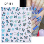 Blue Butterfly 3D Nail Stickers Flowers Leaves Self Adhesive Transfer Sliders Wraps Manicures Foils Decorations Decoration Tattoo Manicure Transfer Nail Decals Flowers Butterfly Designs Nails Supply Manicure Tips Design Nail Decoration Stevvex