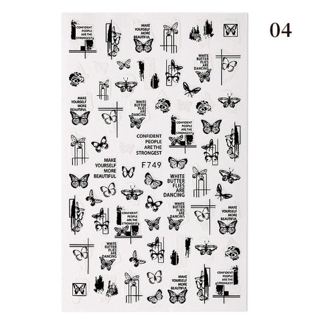 Blue Butterfly 3D Nail Stickers Flowers Leaves Self Adhesive Transfer Sliders Wraps Manicures Foils Decorations Decoration Tattoo Manicure Transfer Nail Decals Flowers Butterfly Designs Nails Supply Manicure Tips Design Nail Decoration Stevvex