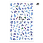 Blue Butterfly 3D Nail Stickers Flowers Leaves Self Adhesive Transfer Sliders Wraps Manicures Foils Decorations Decoration Tattoo Manicure Transfer Nail Decals Flowers Butterfly Designs Nails Supply Manicure Tips Design Nail Decoration Stevvex
