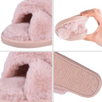 Warm Fluffy Slippers Women Faux Fur Slipper Indoor Floor Slides Flat Soft Furry House Warm Comfortable Fuzzy Furry Bedroom Slippers Indoor Cozy Memory Foam Anti-Slip Flip Flops Stevvex