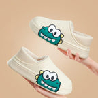Rubber Beach Slides Waterproof Women Men's Slippers Sandals Cotoon Fur Thick Sole Winter Home Bath Shoes Memory Foam Bedroom Slippers Indoor Shoes Fuzzy Garden Waterproof Slippers Stevvex