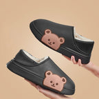 Rubber Beach Slides Waterproof Women Men's Slippers Sandals Cotoon Fur Thick Sole Winter Home Bath Shoes Memory Foam Bedroom Slippers Indoor Shoes Fuzzy Garden Waterproof Slippers Stevvex