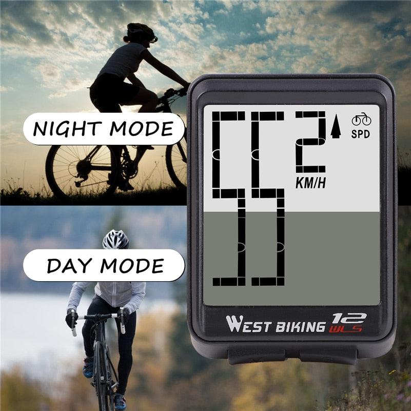 Wireless Wired Bike Computer Backlight Speedometer Odometer Rainproof Cycling Stopwatch Road Bicycle Computer Multifunction With Extra Large LCD Backlight Display Waterproof Design Stevvex