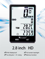 Wireless Wired Bike Computer Backlight Speedometer Odometer Rainproof Cycling Stopwatch Road Bicycle Computer Multifunction With Extra Large LCD Backlight Display Waterproof Design Stevvex
