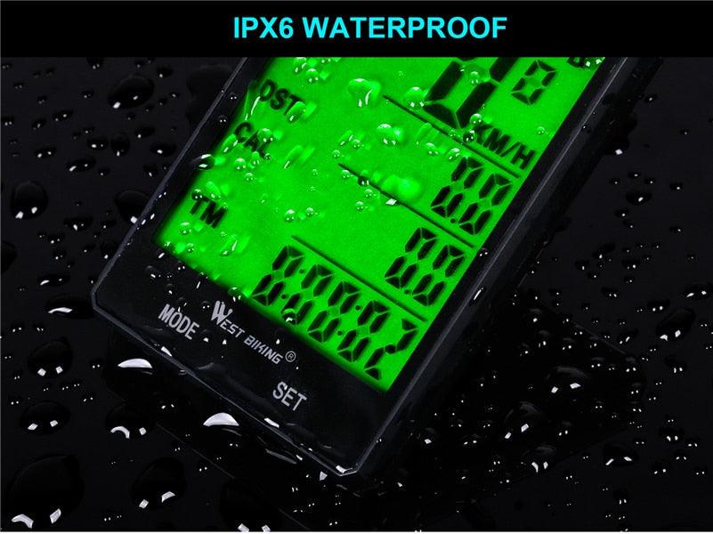Wireless Wired Bike Computer Backlight Speedometer Odometer Rainproof Cycling Stopwatch Road Bicycle Computer Multifunction With Extra Large LCD Backlight Display Waterproof Design Stevvex