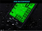 Wireless Wired Bike Computer Backlight Speedometer Odometer Rainproof Cycling Stopwatch Road Bicycle Computer Multifunction With Extra Large LCD Backlight Display Waterproof Design Stevvex