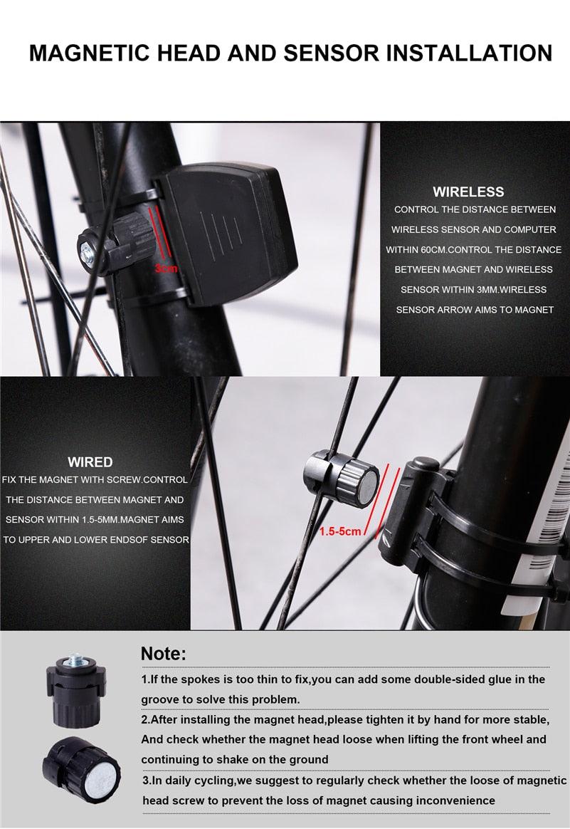 Wireless Wired Bike Computer Backlight Speedometer Odometer Rainproof Cycling Stopwatch Road Bicycle Computer Multifunction With Extra Large LCD Backlight Display Waterproof Design Stevvex