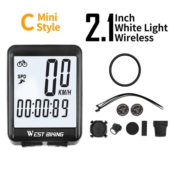 Wireless Wired Bike Computer Backlight Speedometer Odometer Rainproof Cycling Stopwatch Road Bicycle Computer Multifunction With Extra Large LCD Backlight Display Waterproof Design Stevvex