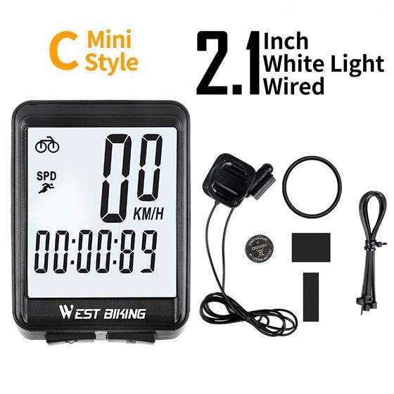 Wireless Wired Bike Computer Backlight Speedometer Odometer Rainproof Cycling Stopwatch Road Bicycle Computer Multifunction With Extra Large LCD Backlight Display Waterproof Design Stevvex