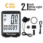 Wireless Wired Bike Computer Backlight Speedometer Odometer Rainproof Cycling Stopwatch Road Bicycle Computer Multifunction With Extra Large LCD Backlight Display Waterproof Design Stevvex