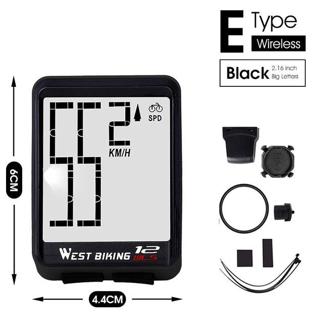 Wireless Wired Bike Computer Backlight Speedometer Odometer Rainproof Cycling Stopwatch Road Bicycle Computer Multifunction With Extra Large LCD Backlight Display Waterproof Design Stevvex