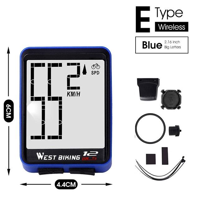 Wireless Wired Bike Computer Backlight Speedometer Odometer Rainproof Cycling Stopwatch Road Bicycle Computer Multifunction With Extra Large LCD Backlight Display Waterproof Design Stevvex