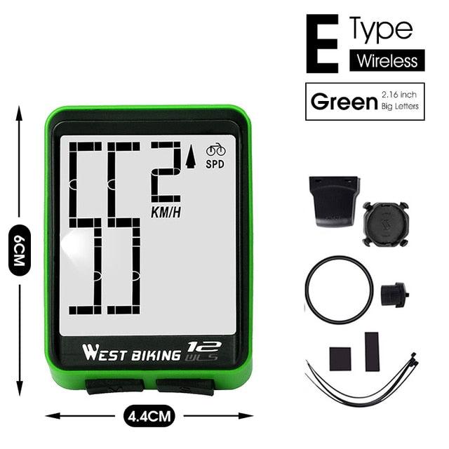 Wireless Wired Bike Computer Backlight Speedometer Odometer Rainproof Cycling Stopwatch Road Bicycle Computer Multifunction With Extra Large LCD Backlight Display Waterproof Design Stevvex