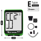 Wireless Wired Bike Computer Backlight Speedometer Odometer Rainproof Cycling Stopwatch Road Bicycle Computer Multifunction With Extra Large LCD Backlight Display Waterproof Design Stevvex