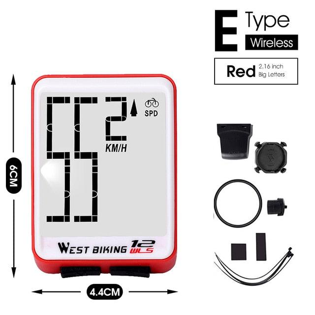 Wireless Wired Bike Computer Backlight Speedometer Odometer Rainproof Cycling Stopwatch Road Bicycle Computer Multifunction With Extra Large LCD Backlight Display Waterproof Design Stevvex