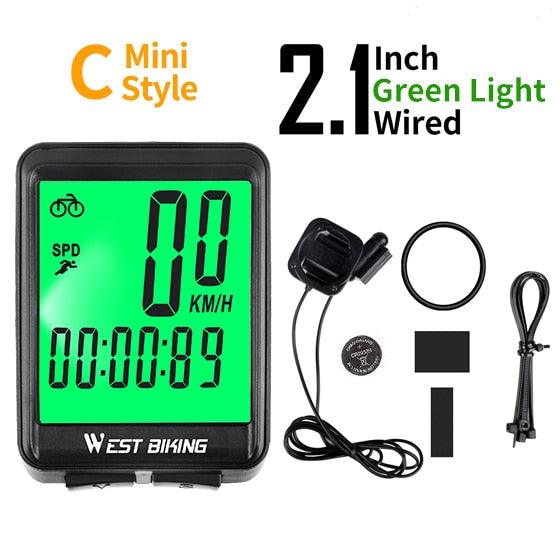 Wireless Wired Bike Computer Backlight Speedometer Odometer Rainproof Cycling Stopwatch Road Bicycle Computer Multifunction With Extra Large LCD Backlight Display Waterproof Design Stevvex